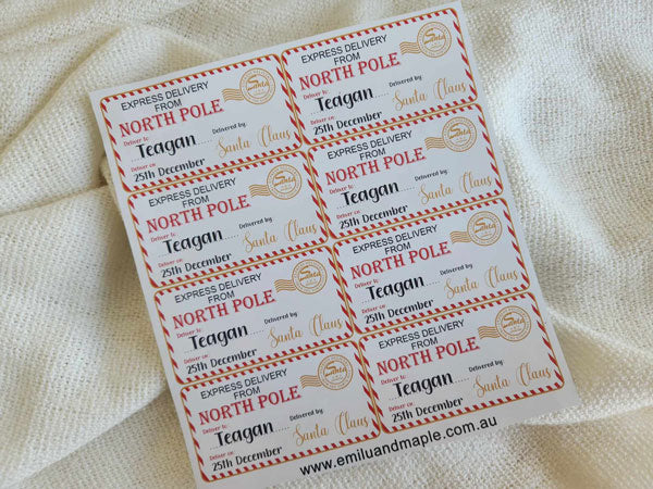 North Pole Express Labels