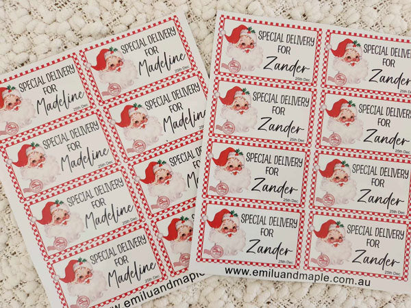 Santa Label Retro