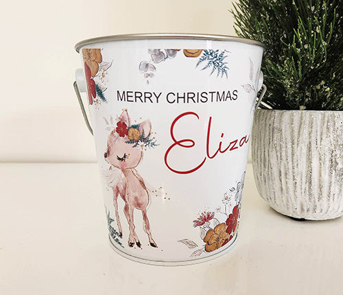 Glitter Reindeer Christmas Bucket
