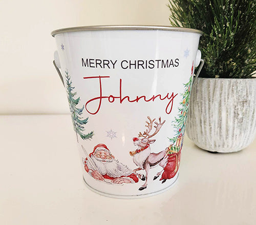 Santa's Workshop Christmas Bucket