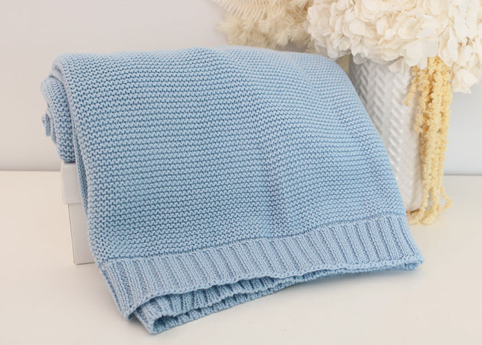 Personalised Knit Blanket Blue