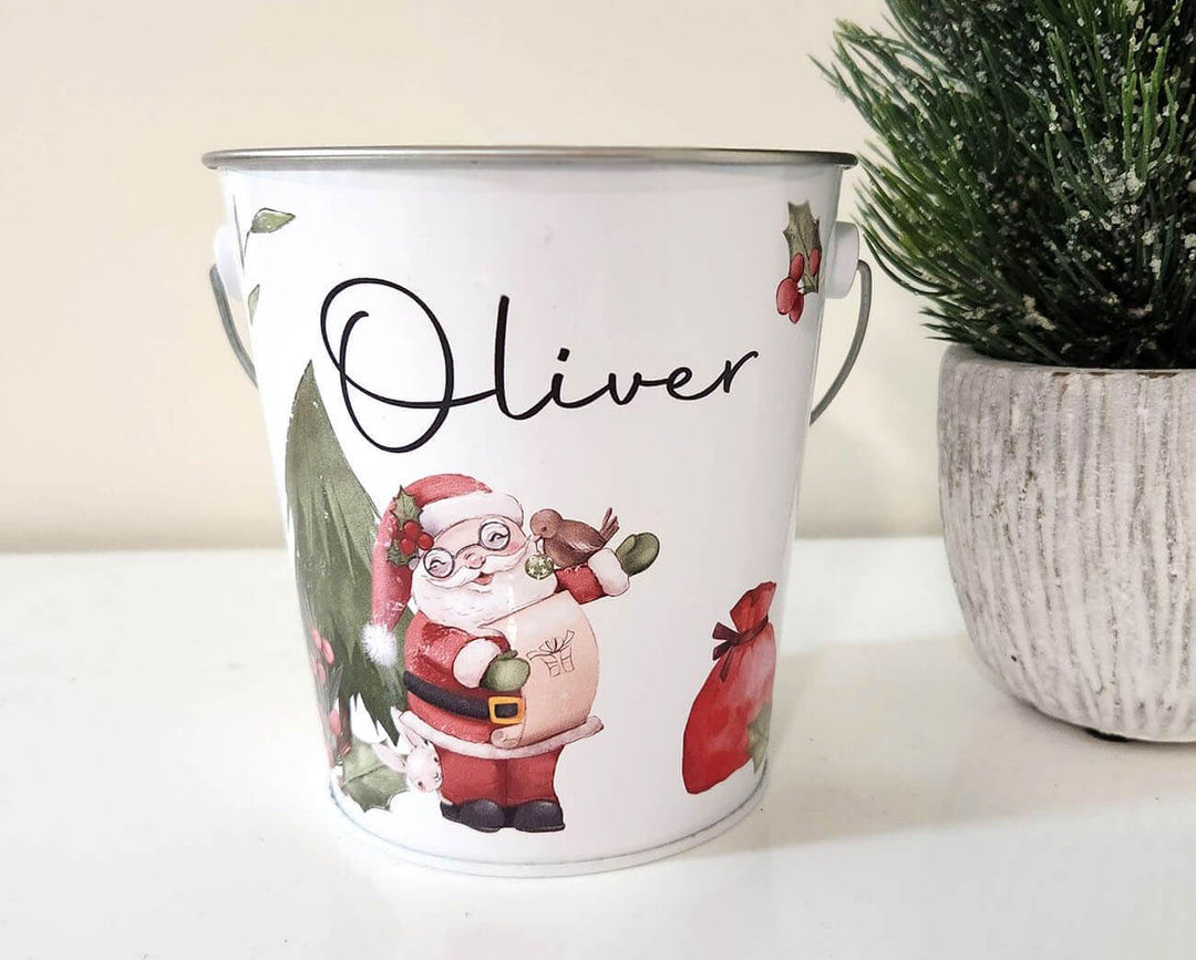 Santa's List Christmas Bucket