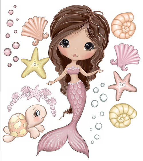 Coralee Mermaid Wall Decals