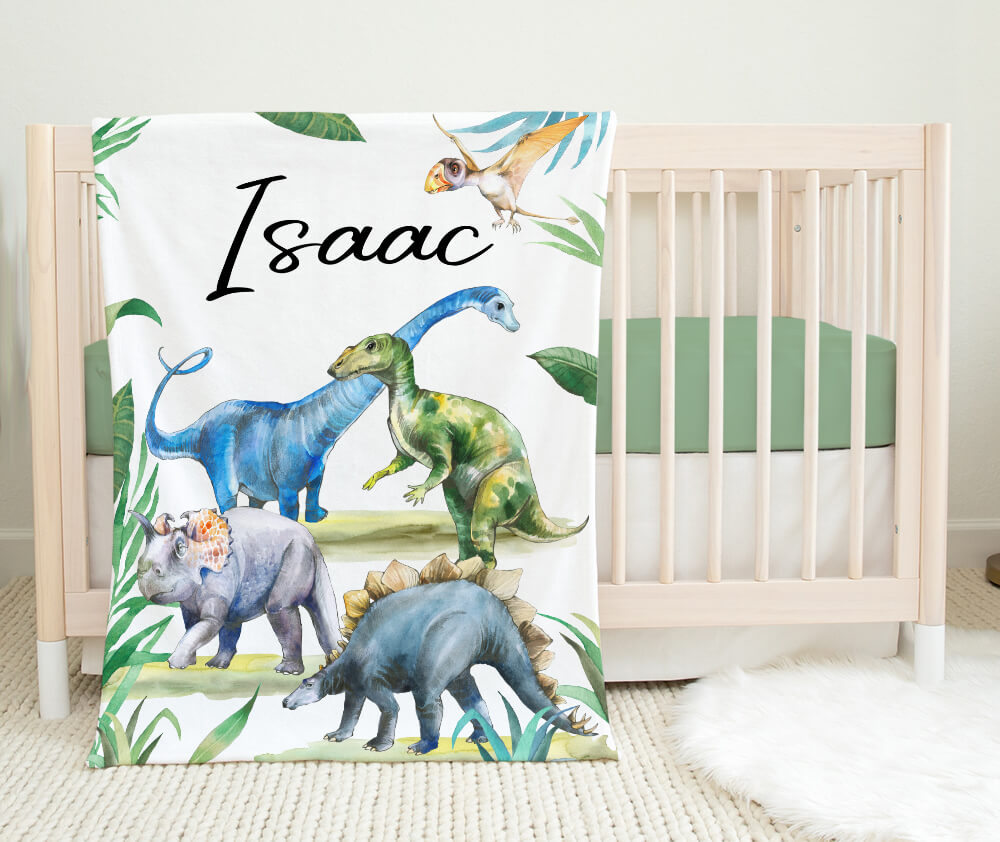 Personalised Minky Blanket Dino