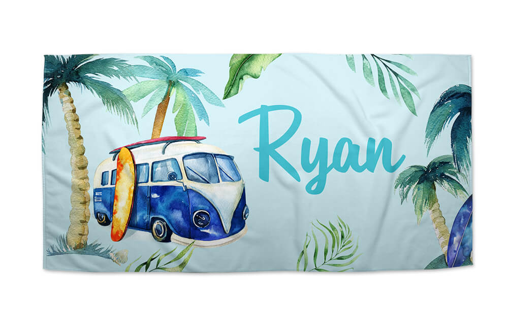 Kombi Blue Theme Beach Towel