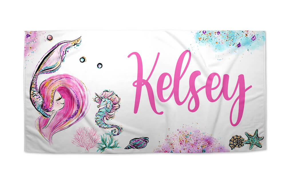 Mermaid Theme Beach Towel