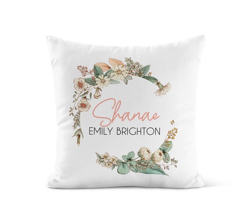 Peach Blossom Wreath Cushion
