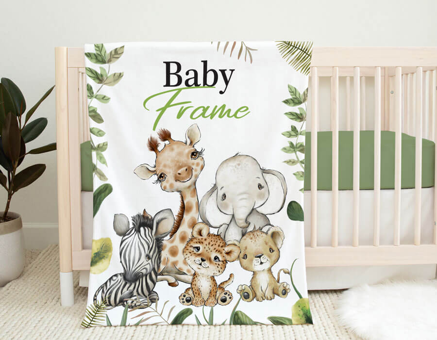 Safari Animals Minky Blanket