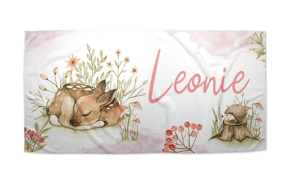 Deer Vintage Theme Beach Towel